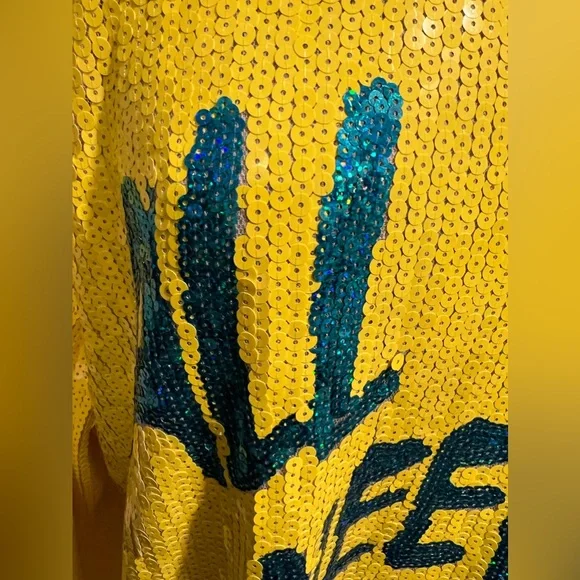 FASHION NOVA/FANCY DREAM Sequined Yellow Mini Dress "All You Need Is Love" 💛 - Picture 14 of 15